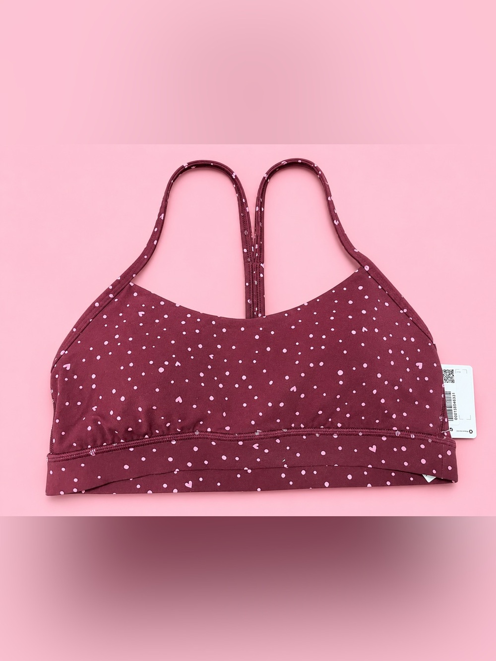 LULULEMON SOLD OUT Burgundy Polka Dot Strappy Sports Bra